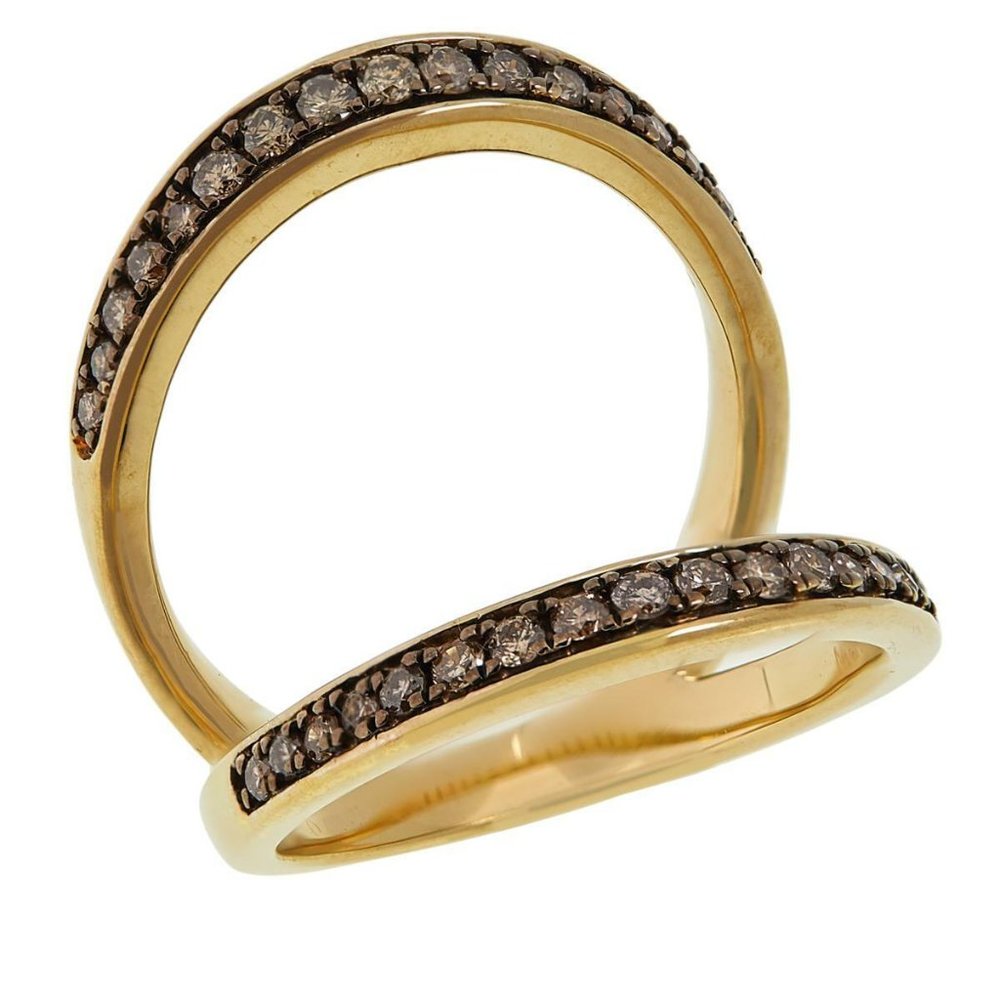 Colleen Lopez Gold-Plated 0.50ct Champagne Diamond Negative Space Ring